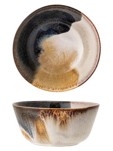 Bloomingville Kom "Jules" lichtbruin/donkerblauw - Ø 13 cm