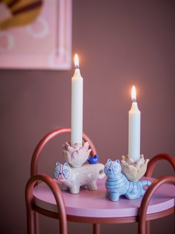Bloomingville 2er-Set: Kerzenständer ''Missy'' in Hellblau/ Beige