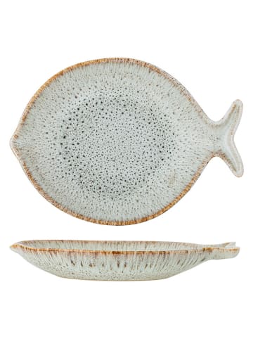 Bloomingville Servierplatte "Fleur" in Weiß/ Hellbraun - (L27 x (B)20,5 cm