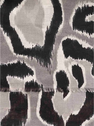Zwillingsherz Szal "Big Leo" w kolorze czarno-szarym - 180 x 95 cm