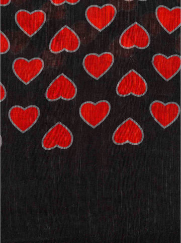 Zwillingsherz Schal "Dark Heart" in Schwarz/ Rot - (L)180 x (B)83 cm