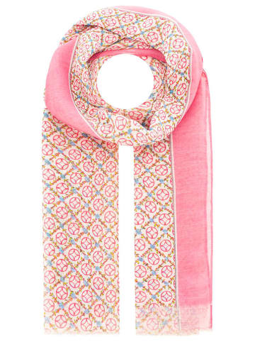 Zwillingsherz Schal "Geometrisches Karo" in Rosa/ Grün - (L)180 x (B)83 cm