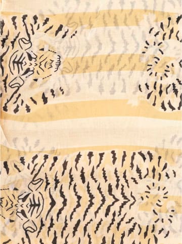 Zwillingsherz Szal "Striped Tiger" w kolorze beżowym - 180 x 98 cm