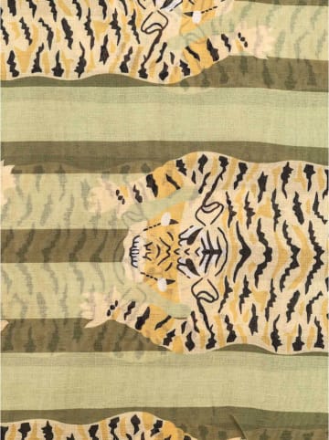 Zwillingsherz Sjaal "Streifen Tiger" groen/beige - (L)180 x (B)98 cm