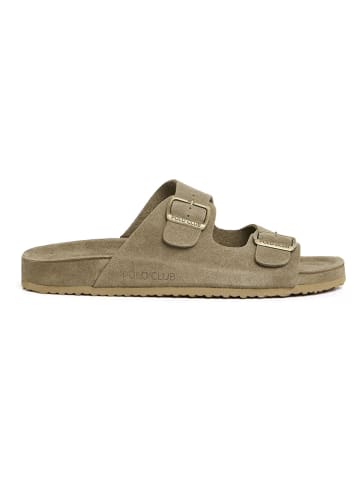 Polo Club Skórzane sandały w kolorze khaki