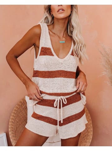Milan Kiss 2tlg. Outfit in Creme/ Hellbraun