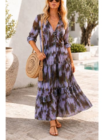 Milan Kiss Kleid in Lila/ Braun