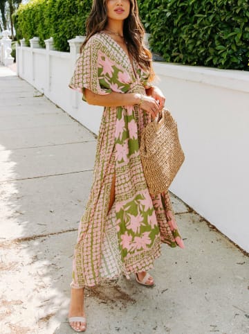 Milan Kiss Kleid in Khaki/ Rosa