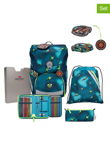 DerDieDas 6tlg. Schulranzen-Set "ErgoFlex Easy" in Blau - (B)30 x (H)42 x (T)28 cm