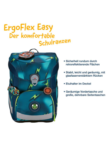 DerDieDas 6tlg. Schulranzen-Set "ErgoFlex Easy" in Blau - (B)30 x (H)42 x (T)28 cm