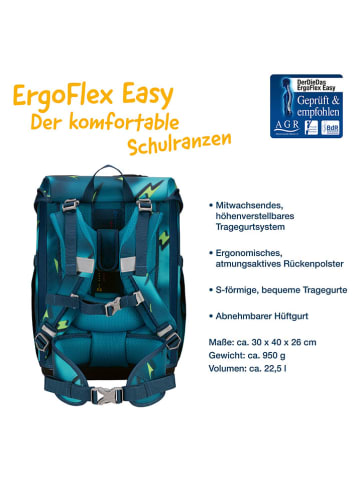 DerDieDas 6tlg. Schulranzen-Set "ErgoFlex Easy" in Blau - (B)30 x (H)42 x (T)28 cm