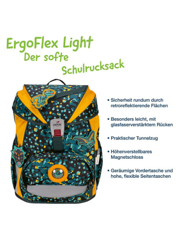 DerDieDas 6tlg. Schulranzen-Set "ErgoFlex Light" in Schwarz/ Türkis - (B)30 x (H)39 x (T)25 cm