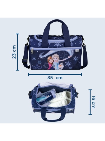 SCOOLI Sporttasche "Frozen" in Dunkelblau - (B)35 x (H)23 x (T)16 cm