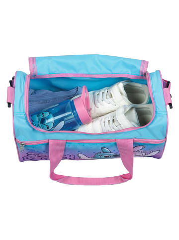 SCOOLI Sporttasche "Lilo & Stitch" in Hellblau/ Rosa - (B)35 x (H)23 x (T)16 cm