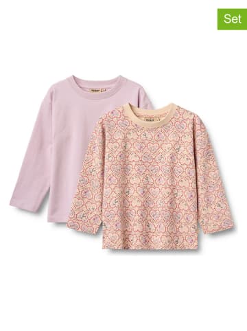 Wheat 2er-Set: Longsleeves "Dixie" in Rosa/ Orange
