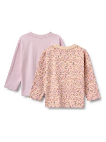 Wheat 2er-Set: Longsleeves "Dixie" in Rosa/ Orange
