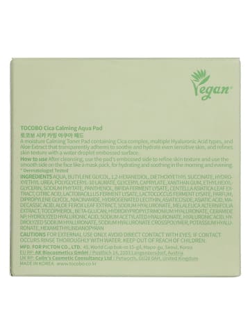 Tocobo Gezichtspads "Cica Calming Aqua", 60 stuks - 160 ml