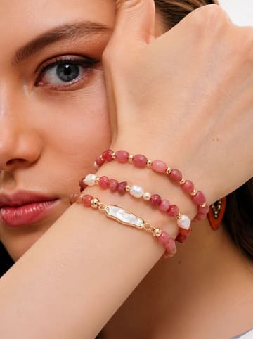 Pierres delicates 3er-Set: Armbänder mit Edelsteinen