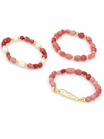 Pierres delicates 3-delige set: armbanden met edelstenen