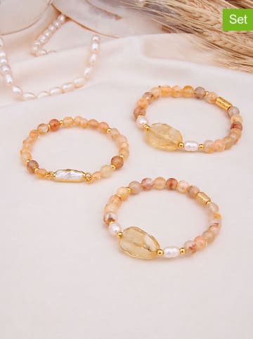 Pierres delicates 3-delige set: armbanden met edelstenen