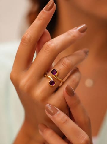 Pierres delicates Vergulde ring met edelstenen