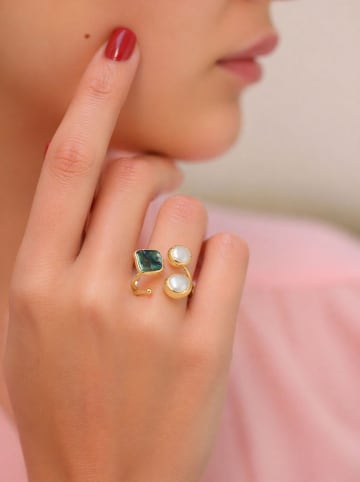 Pierres delicates Vergulde ring met parels