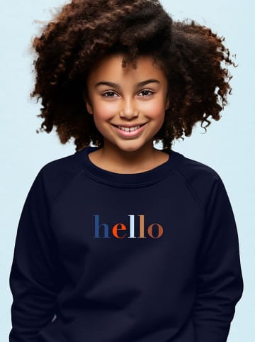 WOOOP Sweatshirt "Hello" donkerblauw
