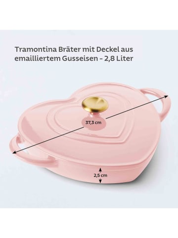 Tramontina Schmortopf ''Heart'' in Rosa - 2,8 l