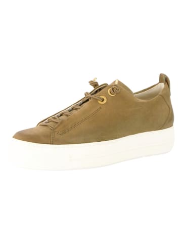 Paul Green Skórzane sneakersy w kolorze khaki