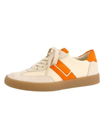 Paul Green Leren sneakers crème/oranje