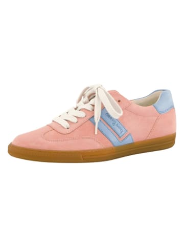 Paul Green Leder-Sneakers in Rosa/ Hellblau