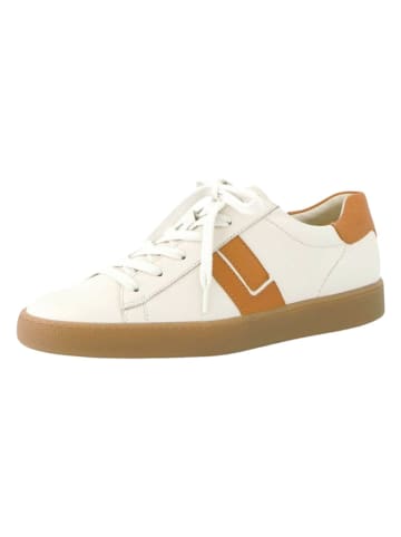 Paul Green Leren sneakers wit/lichtbruin