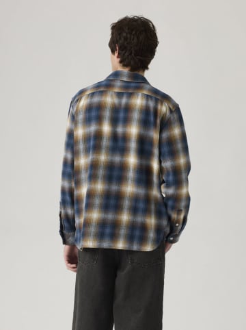 Levi's Flanellen blouse - regular fit - donkerblauw/oranje
