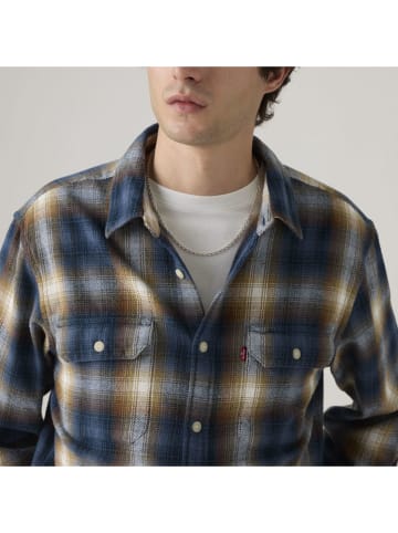 Levi's Flanellhemd - Regular fit - in Dunkelblau/ Orange
