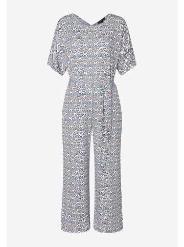 More & More Jumpsuit donkerblauw/wit
