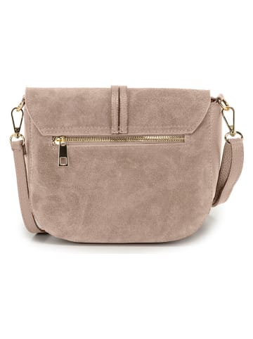 Mia Tomazzi Leren schoudertas "Varallo" taupe - (B)21 x (H)18 x (D)8 cm