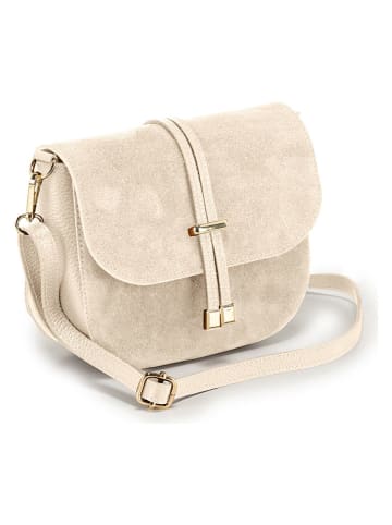 Mia Tomazzi Leren schoudertas "Varallo" beige - (B)21 x (H)18 x (D)8 cm