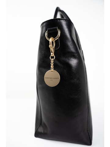 Christian Laurier Leder-Schultertasche "Aurora" in Schwarz - (B)39 x (H)27 x (T)13 cm