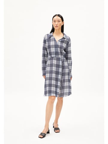 armedangels Kleid "Femaale check" in Dunkelblau/ Weiß