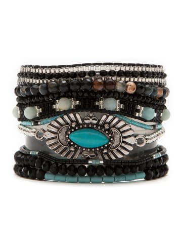 HIPANEMA Verzilverde armband "Meteor" met edelstenen