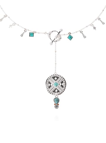HIPANEMA Verzilverde ketting "Yesenia" met edelstenen - (L)55 cm