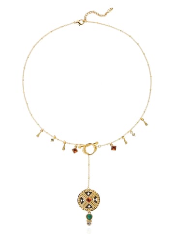 HIPANEMA Vergulde ketting "Yesenia" met edelstenen - (L)55 cm
