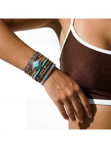 HIPANEMA Versilb. Armband "Brownwild" mit Edelsteinen