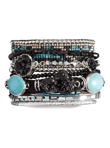 HIPANEMA Versilb. Armband "Carbone" mit Edelsteinen