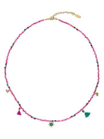 HIPANEMA Vergulde ketting "Yoyo" met edelstenen - (L)43 cm
