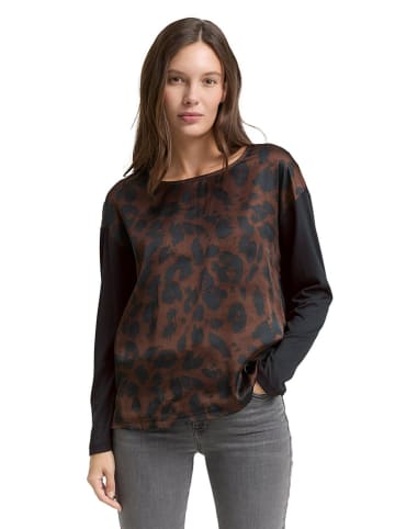 Tom Tailor Bluse in Schwarz/ Braun