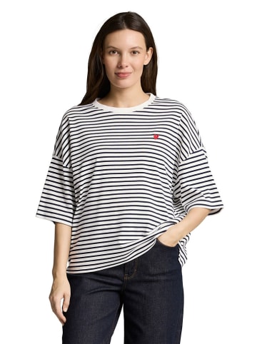 Tom Tailor Shirt in Weiß/ Schwarz