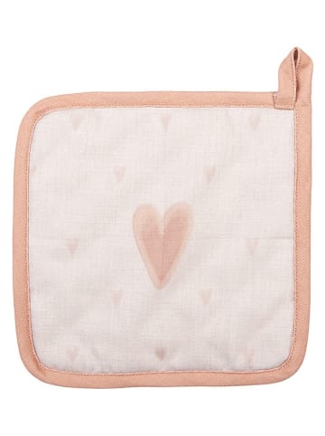 Clayre & Eef Pannenlappen beige/lichtroze - (L)20 x (B)20 cm