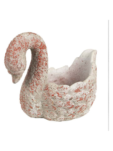 Clayre & Eef Blumentopf in Hellgrau/ Rot - (B)19 x (H)15 x (T)11 cm