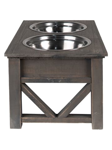 Clayre & Eef Voerbak grijs - (B)40 x (H)18 x (D)22 cm